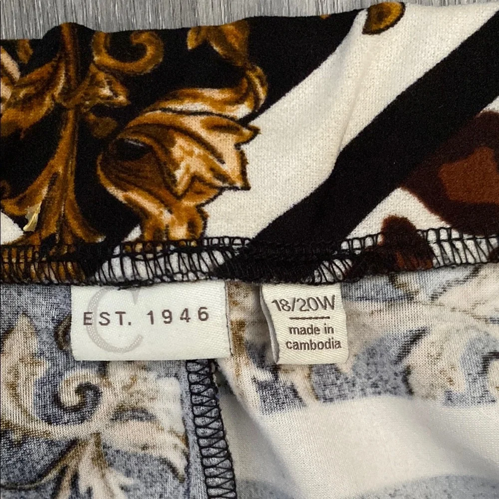 🍯C Est. 1946 Black and White Mixed Print Knee-Length Pencil Skirt - Picture 2 of 5